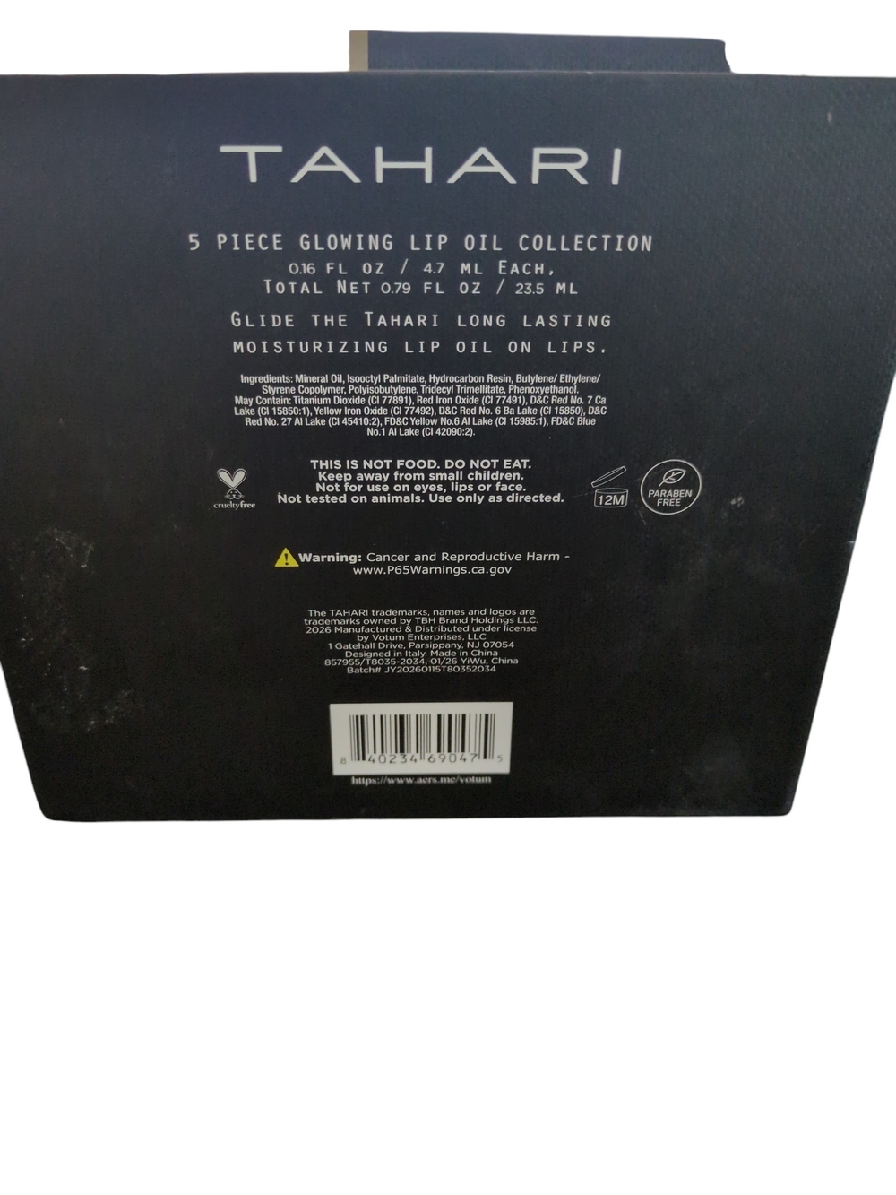 Tahari Glowing Lip Oil Set of 5 in gift box - Picture 2 of 4